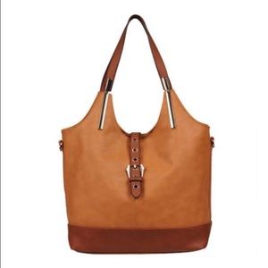 Lyndsey tan faux leather hobo